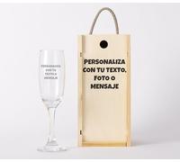 NANNUK | Copas De cava Personalizadas De Cristal | Regalos Para Mujer Y Hombre | Copas De cava Grabadas | Regalo Día de la Madre (Crea tu Copa Personalizada Desde Cero, 1 Copa)