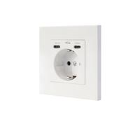 Nanocable Base de enchufe de pared tipo Schuko 10.35.0012 con 2 USB-C PD Blanco