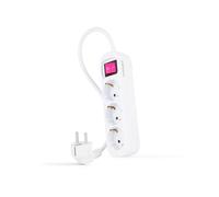 Nanocable Regleta de enchufes 3 tomas con interruptor y cable 1,4 m Blanco