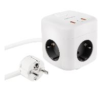 Nanocable Base de enchufe con 3 USB c/ interruptor