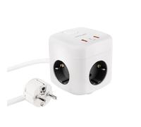 Nanocable Base de Enchufe con 3 USB c/Interruptor