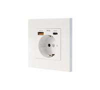 Nanocable base de enchufe de pared tipo schuko con 1xusb-a qc 3.0 + 1x