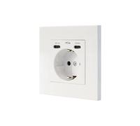 Nanocable base de enchufe de pared tipo schuko con 2 usb-c pd - max. 3