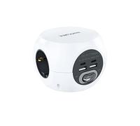 Nanocable Regleta 3 Tomas Schuko – 4 Puertos USB (2 A + 2 C) – Interruptor – Cable 1,4 m