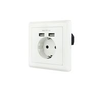 Nanocable - Base Enchufe Pared +2Usb - (10.35.0010)