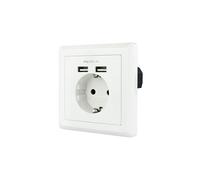 Nanocable Enchufe Pared Schuko + 2 USB 2.4A