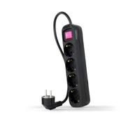 Nanocable Regleta 4 tomas con interruptor y cable 1,4 m Negra