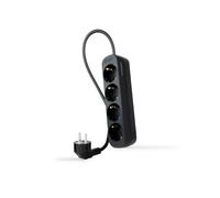 Nanocable Regleta de enchufes 4 tomas, cable 1,4 m, negro
