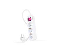 Nanocable regleta de enchufes con 3 tomas con interruptor, 1.4 m, blan