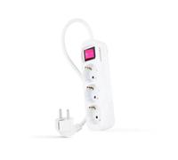 Nanocable Regleta de Enchufes con 3 Tomas Tipo F con Interruptor 1.4m Blanco
