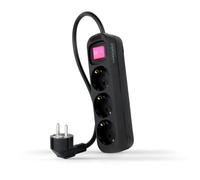Nanocable Regleta de Enchufes con 3 Tomas Tipo F con Interruptor 1.4m Negro