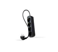 Nanocable regleta de enchufes con 4 tomas, 1.4 m, negro