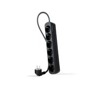 Nanocable regleta de enchufes con 6 tomas, 1.4 m, negro