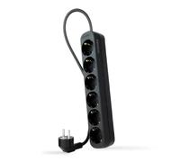 Nanocable Regleta de Enchufes con 6 Tomas Tipo F 1.4m Negro