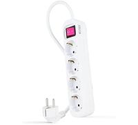 Nanocable regleta de enchufes de 4 tomas con interruptor, 1.4 metros b