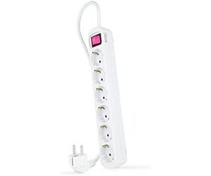 Nanocable regleta de enchufes de 6 tomas con interruptor, 1.4 metros b