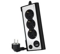 Nanocable regleta de sobremesa con 3 tomas de tierra y 2 usb´s con lu