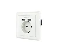 Nanocable Enchufe de pared Schuko con 2 puertos USB 2.4A