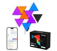 Nanoleaf Kit de inicio Shapes Ultra Black Triangle, 9 paneles LED triangulares inteligentes RGBW 16 millones de colores, sincronización de música y pantalla, compatible con Alexa, Google y Apple