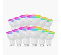 Nanoleaf Matter Essentials 12 Bombillas LED GU10 RGBW Inteligentes y Regulables - Luces Led 16M Colores, Matter sobre Thread, Bluetooth, Compatible con Google Apple, Decoración Habitación y Gaming