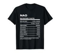 Nao Datos de Nutrición Nombre Gracioso Camiseta gráfica económica