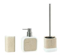 Nara Set de accesorios de baño (Plástico, Blanco/Arena, 3 pzs.)