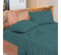 NARCISO - Juego de sábanas de una plaza y media 100% algodón Made in Italy, compuesto por 1 sábana bajera con esquinas de 130 x 200 cm, 1 sábana encimera de 190 x 290 cm, 1 funda de almohada de 50 x