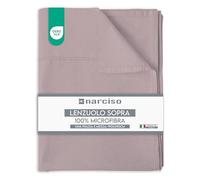NARCISO Sábana Encimera para Cama de Plaza y Media 180x290 de Microfibra Monocolor con Efecto en Relieve, Sábana Bajera Sin Esquinas para Cama de Plaza y Media Transpirable e Hipoalergénica, Ropa de