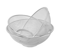 Naroote Colador de Malla Fina de 3 Piezas, Colador de Acero Inoxidable, Cuenco para Lavar Arroz, Cesta Coladora de Cocina con Base de Descanso, Ideal para Arroz, Pasta, Fideos, Verduras, Frutas