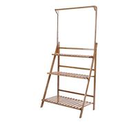 Naroote Estante de Almacenamiento Multifuncional de bambú para Plantas, Zapatos, Toallas, Utensilios en la Oficina, Sala de Estar, Duradero, Ecológico, 3 Capas