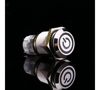 Naroote Interruptor de Empuje de Metal Botón de Enganche Duradero de 16 Mm para Accesorios de Automóvil Automotrices de 12 V a Prueba de Agua