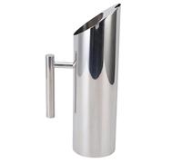 Naroote Jarra de Agua de Acero Inoxidable de 1,5 L, Jarra Moderna para Bebidas con Asa, Recipiente para Bebidas para té Helado y Caliente, Jugo, café, Leche, 11,6 X 3,3 Pulgadas (SILVER)