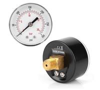 Naroote Manómetro de 1/4 BSPT, Conexión Trasera de Dial de 50 Mm, Cubierta Transparente, Buena Estanqueidad, Versátil para Aire, Agua, Petróleo, Gas (0-300 psi 0-20 bar)