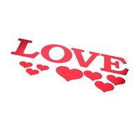 Naroote Pegatinas de Pared con Espejo en Forma de Corazón, Pegatinas Decorativas 3D para Dormitorio y Sala de Estar, PVC, Juego de 11 (rojo)