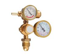 Naroote Regulador de Soldadura a Gas para Soldadura MIG Arg en CO2, 4500 PSI |Manómetro Doble de Alta Definición, Entrada CGA580, Salida de 1/4 de Pulgada, Caudalímetro de Gas, 6.605 GPM