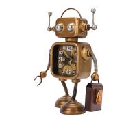 Naroote Robot Clock Iron Handmade Retro Mechanical Desk Decor | Montaje DIY, Pila AA No Incluida, Reloj de Escritorio, Estante de Sala de Estar, Decoración de Estudio retro