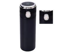 Naroote Taza Aislante Inteligente de Acero Inoxidable con Indicador de Temperatura, 420 Ml para Oficinistas (BLACK)