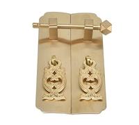Naroote Tirador de Latón Antiguo Chino, Tiradores de Puertas de Gabinete Retro Duraderos para Armarios y Guardarropas, 13x7cm, Paquete de 2 (Color latón)