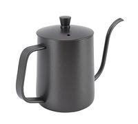 Naroote Vierta sobre la Tetera de café Olla Compacta de Cuello de Cisne de Acero Inoxidable para los Amantes del café una (600ml PTFE Negro)