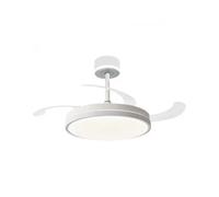 NARVI Ventilador de techo, con CABEZAL ILUMINADO, 3 Palas retráctiles, Motor DC, Luz LED Regulable en Intensidad y Color de luz. Ref. EDIMBURGO 1854 WH CABEZAL