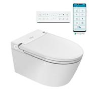 Nashi EOS Pro - Inodoro Japonés Suspendido de Pared | App Movil | Universal: se adapta a cualquier bastidor | Luz Nocturna | Asiento Calefactable, Agua Caliente y Secado | WC Japones Inteligente