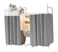 NASSMOSSE Cortinas Opacas para litera, 2 Paneles, Cortina de privacidad para litera con Cuerda y Ganchos para el hogar, Dormitorio, Estudiantes universitarios, 47 x 79 Pulgadas, Color Gris