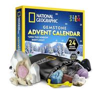 NATIONAL GEOGRAPHIC 2024 Calendario de Adviento de Gemas - Calendario para Niños con 24 Gemas para Abrir Cada Día, Cuenta Atrás de Navidad con Mini Kit de Excavación de Gemas (Solo Idioma Ingles)