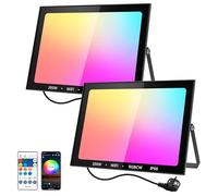 NATPOW Foco LED RGB, Luce LED Exterior 200W Luz LED RGB Proyector Con APP Bluetooth y Mando a Distancia, IP66 Impermeable Colores Floodlight que Cambia de Color para Jardines, Patios