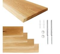 Natural Goods Berlin 1 estantería flotante LIVE Edge - Estantería de pared - Estantería con borde del bosque - Estantería de pared para habitación infantil - Estante flotante de madera con agujeros