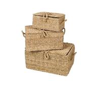 NATURAL LIVING Conjunto de 3 cestas rectangulares para Algas (Alto 25/Alto 30/Alto 35 cm)