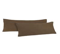 Natural Mark Doble Pack Jersey Almohada Talla 40 x 145 cm para cervicales Fundas de Almohada en 14, 100% algodón (Color Marrón)