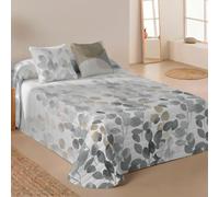 NATURALS - Colcha Bouti Estampada | Cama 150 (250x260 cm) | Microfibra Extrasuave | 2 Fundas de Cojín 50x50 cm | Cubrecama Acolchado a Líneas | Ideal Primavera y Verano | Judy
