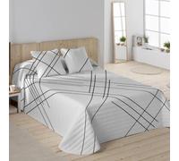NATURALS - Colcha Bouti Estampada | Cama 150 (250x260 cm) | Microfibra Extrasuave | 2 Fundas de Cojín 50x50 cm | Cubrecama Acolchado a Líneas | Ideal Primavera y Verano | Beltane