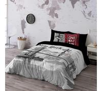 NATURALS - Funda Nórdica Estampada - 100% Algodón Extra Suave - Incluye Funda Edredón + 1 o 2 Fundas de Almohada - Fabricado en España - New York - Cama 90/105/135/150/180
